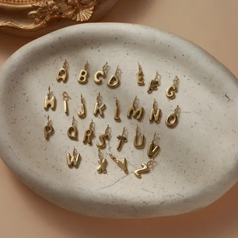Pendant Only (Without Chain) Stainless Steel 3D Bubble Letter Pendant Personalized Initial A-Z DIY Jewelry Accessories Vacuum Plated Puffy Alphabet Charm
