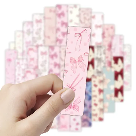 Marcadores de Papel Rosa Ballet Lazo Coquette Lindo Tarjetas de Lectura Regalo Estudiante Papelería