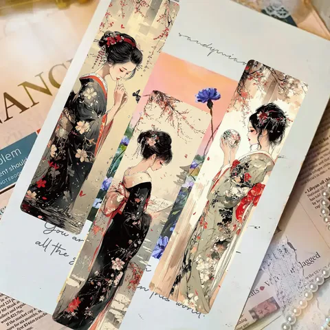 Vintage Geisha Kunst Papier Lesezeichen Retro Japanischer Stil Lesezeichen Dekorative Buchkarte Schreibwaren Geschenk