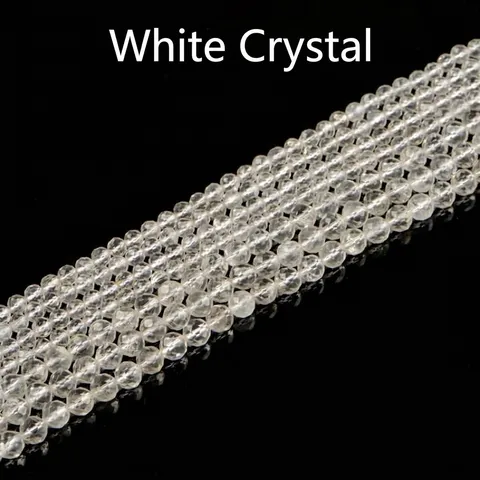 Natürliche Weiße Kristall Facettierte Runde Perlen Klare Quarz Lose Perlen Für DIY Schmuck Armband Halskette Herstellung