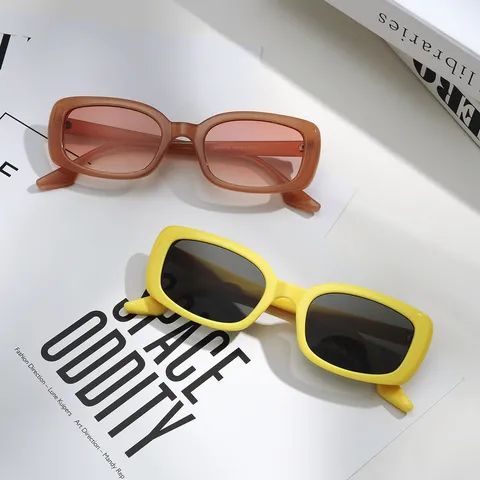 Retro Kleine Quadratische Sonnenbrille Für Herren Damen Mode Farbige Gläser UV400 PC AC Rahmen Stilvolle Sonnenbrille SS0054
