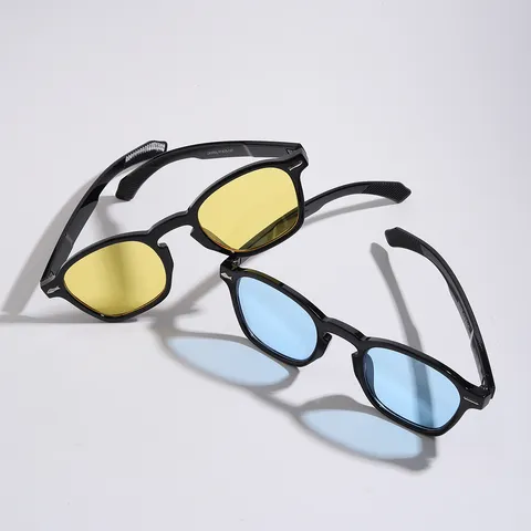 Vintage Round Frame PC Sunglasses With Rivet Decor Colored Ocean Lens Full Frame UV400 Fashion Eyewear For Men Women