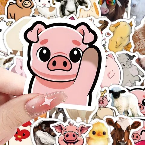 Lindo Pegatinas de Animales de Granja Impermeables PVC Cartoon Calcomanías Para Niños Regalo DIY Scrapbooking Diario Planificador Arte