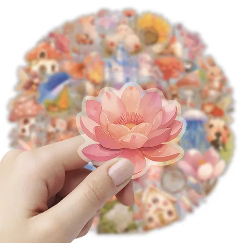 Paquete De Pegatinas PET De Hada De Dibujos Animados Y Sello Espacial Pegatinas Decorativas Impermeables Para Funda De Teléfono Diario