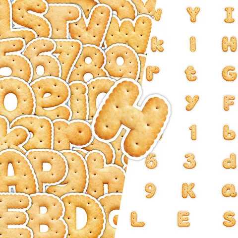 Paquete de Pegatinas de Números y Letras de Galleta Estilo Ins Coreano Pegatinas Decorativas Creativas para Scrapbook