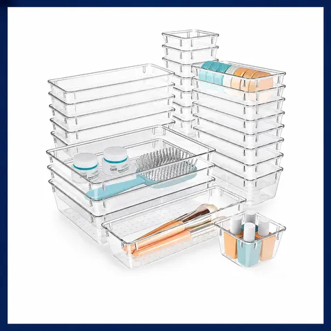 Transparenter Kunststoff Schreibtisch Schubladen Aufbewahrungsbox Multifunktional Klare Aufbewahrung Organizer Set Für Bad Schlafzimmer Büro Küche