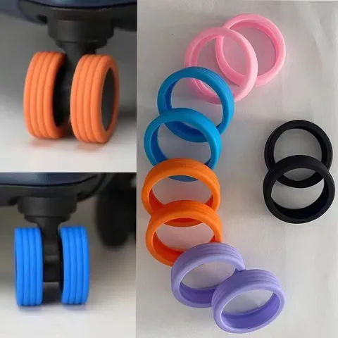 Universal Silicone Luggage Wheel Protectors Suitcase Caster Covers Anti-Wear Noise Reduction Travel Bag Wheel Accessories