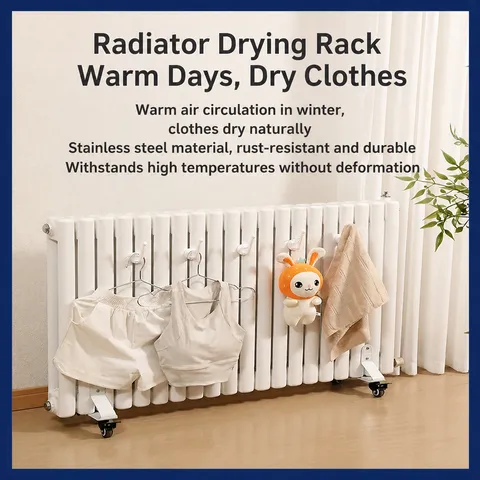 Crochet de Radiateur en Plastique ABS Porte-Vêtements Porte-Serviette Réglable Résistant à la Chaleur Crochet de Rangement