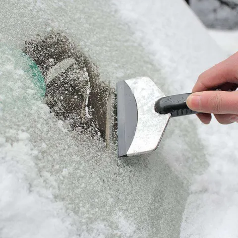 Pelle à Neige et Grattoir à Glace pour Voiture en Acier Inoxydable Outil de Dégivrage de Pare-Brise Nettoyage de Fenêtre d'Hiver