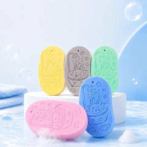 Kinder Badeschwamm Süß Cartoon Kaninchen Geprägt Weich Peeling Badeschwamm Für Kinder Baby Baden Reinigungswerkzeug