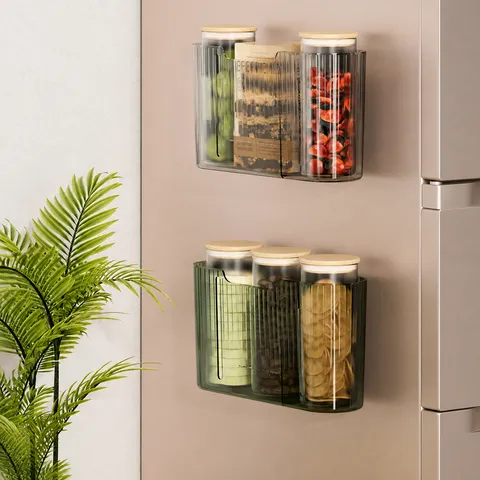 Boîte de Rangement Murale Transparente PET Organisateur Multifonctionnel Pour Cuisine Salle de Bains Contenants de Rangement Ménager