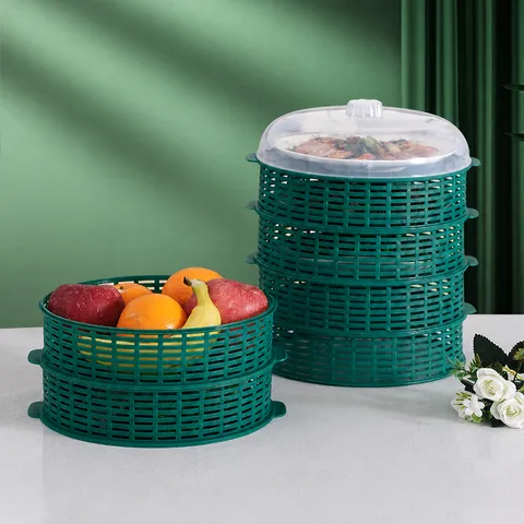 Couvercle Alimentaire Creux Ménager Multicouche Anti-Poussière Housse de Table Boîte de Rangement de Légumes Organisateur de Cuisine