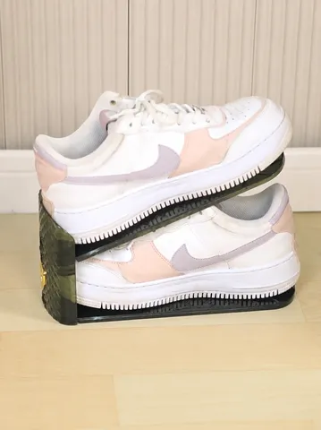 Porte-Chaussures Double Réglable en Plastique Gain de Place Organisateur de Chaussures Support de Rangement Transparent pour Maison
