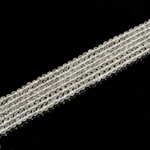 Natürliche Weiße Kristall Facettierte Runde Perlen Klare Quarz Lose Perlen Für DIY Schmuck Armband Halskette Herstellung