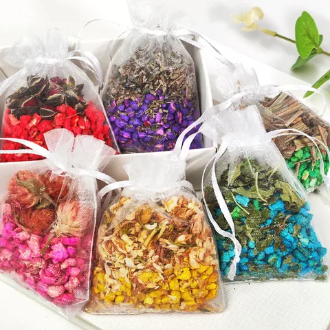Natural Dried Flower Sachet Air Freshener Plant Particles Aroma Bag Wardrobe Car Drawer Deodorant Fragrance Sachet Gift