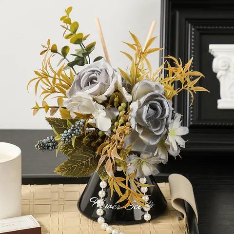 Aromaterapia Bouquet di Fiori Diffusore Bottiglia Vaso in Ceramica Casa Bagno Ufficio Deodorante Ornamento Decorativo