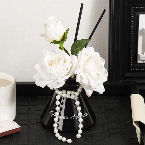 Aromaterapia Sin Llama Simulación Ramo de Rosas Ornamento Vaso de Cerámica Difusor de Aroma Hogar