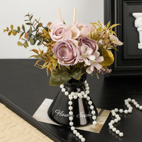 Aromaterapia Bouquet di Fiori Diffusore Bottiglia Vaso in Ceramica Casa Bagno Ufficio Deodorante Ornamento Decorativo