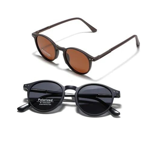 Vintage Round TR90 Polarized Sunglasses For Men Women UV400 Protection Retro Circular Frame Fashion Outdoor Sun Glasses