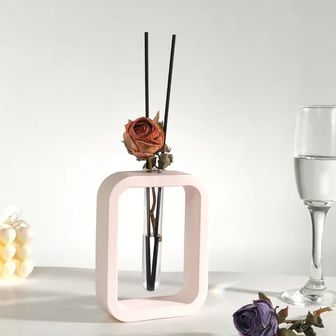 Creatieve Gips Aromatherapie Diffuser Ornament Vierkant Ovaal Bloemen Proefbuis Huisgeur Luchtverfrisser Decoratief Ambacht