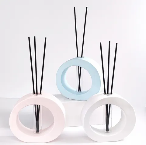 Creatieve Gips Aromatherapie Diffuser Ornament Vierkant Ovaal Bloemen Proefbuis Huisgeur Luchtverfrisser Decoratief Ambacht