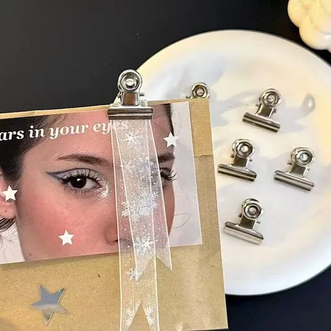 Ins Plata Metal Pequeños Clips de Carpeta Mini Clips de Papel Para Manualidades Cuaderno Tarjeta de Foto Fijación Papelería