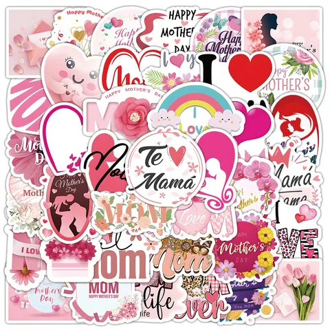Pegatinas Rosas del Día de la Madre Calcomanías DIY Planificador Materiales de Scrapbook Decoración de Tarjeta de Saludo Paquete de Pegatinas Impermeables