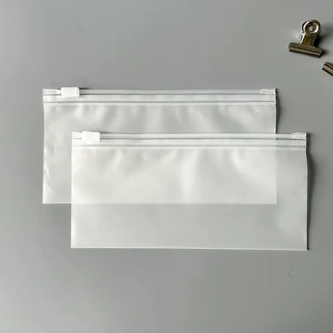 Frosted PE Plastic Zipper Bags Portable Travel Storage Waterproof Dustproof Resealable Packing Bags Clear Organizer