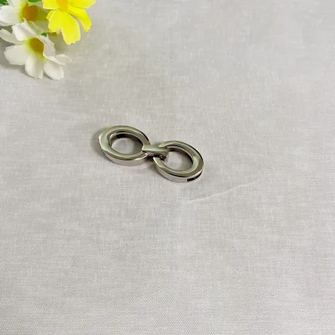 Zinc Alloy Double Ring Belt Buckle Replacement Metal Oval Interlocking Clasp For Women Dress Belt Accessories