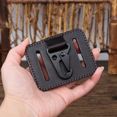 Genuine Leather Belt Keychain For Men Vintage Car Key Ring Holder Metal Hook Waist Hanging Key Chain Accessories