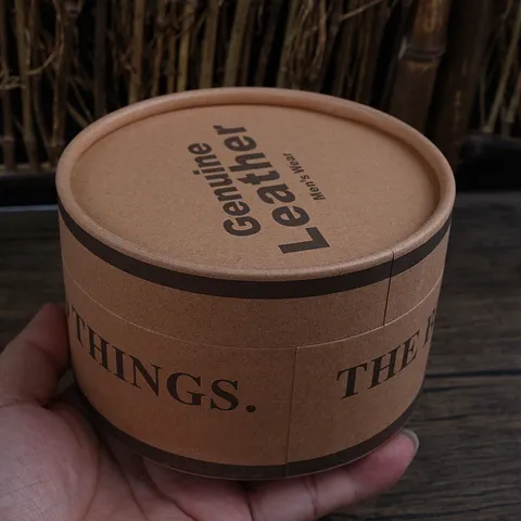 Round Kraft Paper Cylinder Gift Box Packaging Tube For Belt Scarf Storage Minimalist Retro Present Box