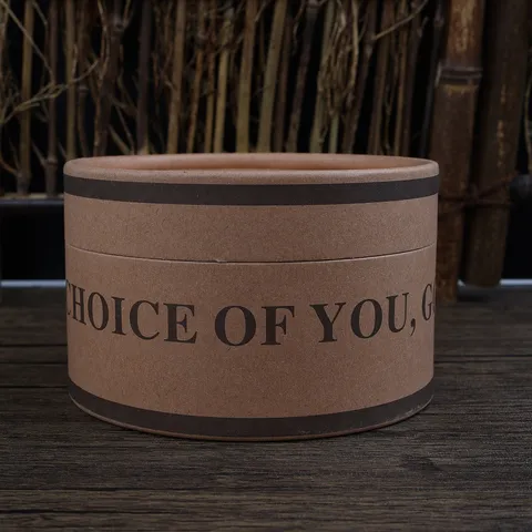 Round Kraft Paper Cylinder Gift Box Packaging Tube For Belt Scarf Storage Minimalist Retro Present Box