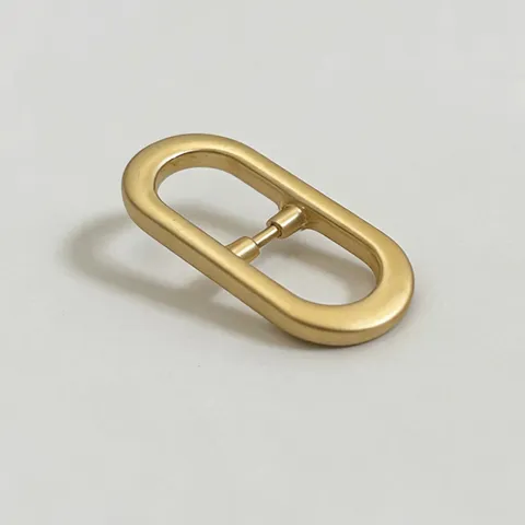 Minimalist Oval Metal Belt Buckle Golden Alloy Smooth Surface Adjustable Strap Buckle Accessory For Women Belt