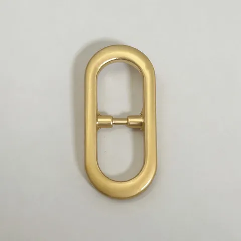Minimalist Oval Metal Belt Buckle Golden Alloy Smooth Surface Adjustable Strap Buckle Accessory For Women Belt