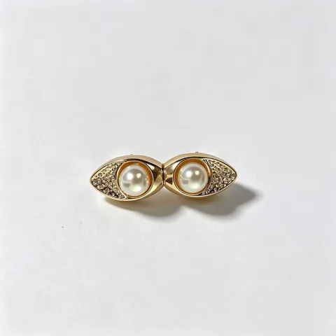 Zinklegering Retro Parel Dubbele Gesp Taille Riem Accessoire Goud Geometrische Decoratieve Gesp Voor Vrouwen Kleding