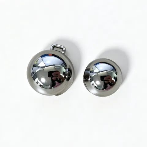 Minimalist Alloy Asymmetric Double Ball Belt Buckle Silver Clasp Adjustable Dress Decoration Accessory For Women Girls