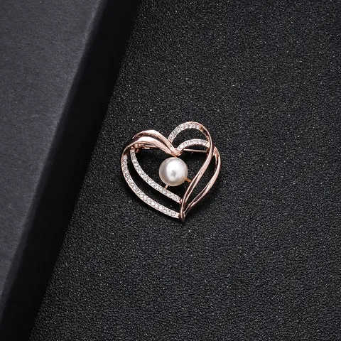 Vintage Alloy Rhinestone Artificial Pearl Cat Brooch Pin For Women Sweater Coat Anti-Glare Decorative Jewelry