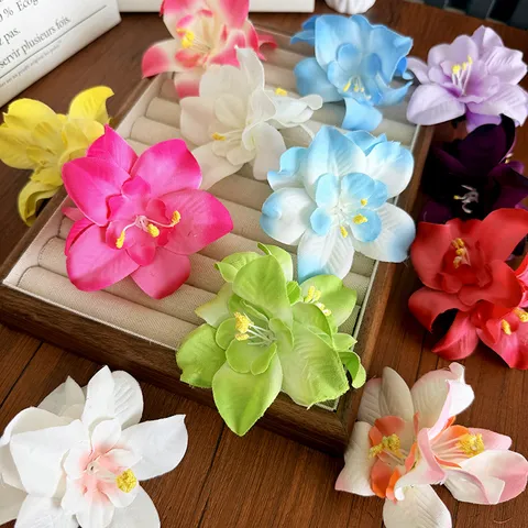 Pince à Cheveux Orchidée en Tissu Doux Style Bohémien Floral Épingle à Cheveux pour Femme Accessoires de Plage