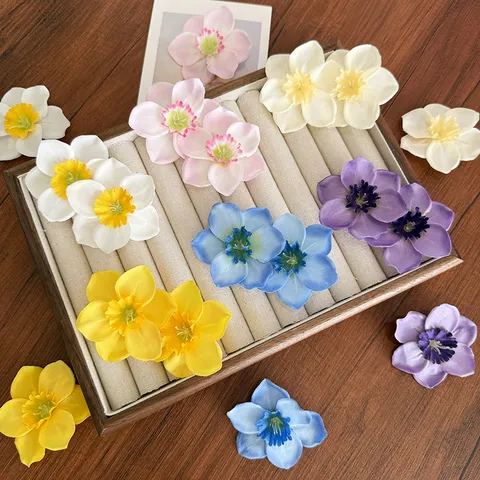 Pince à Cheveux Florale Jonquille Douce pour Femmes Barrette Latérale à Double Fleur Accessoires de Cheveux Esthétiques