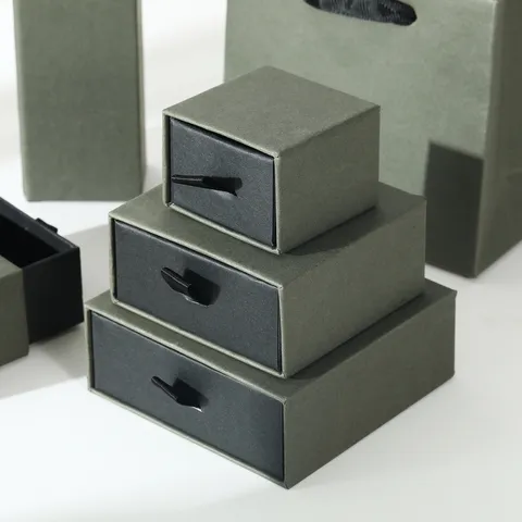 Elegant Cardboard Jewelry Gift Box Minimalist Drawer Packaging Case Ribbon Pull Earring Ring Necklace Bracelet Organizer With Matching Tote Bag