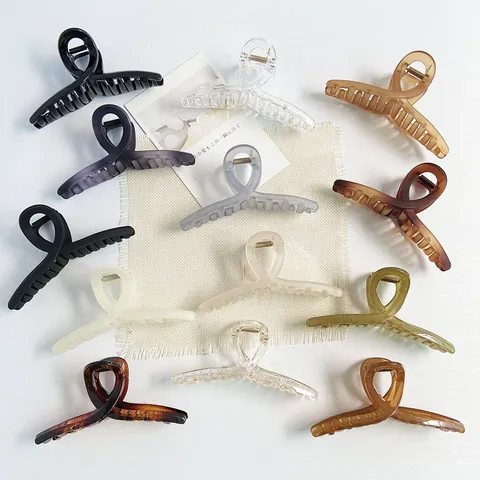 Pince à Cheveux XL Mate Style Coréen Minimaliste Pince Requin pour Femmes Filles Accessoire de Coiffure pour Cheveux Épais