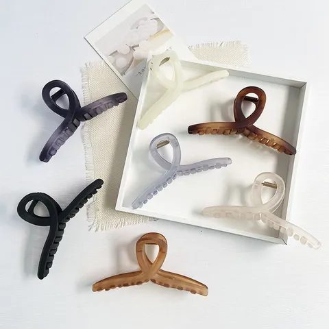 Pince à Cheveux XL Mate Style Coréen Minimaliste Pince Requin pour Femmes Filles Accessoire de Coiffure pour Cheveux Épais