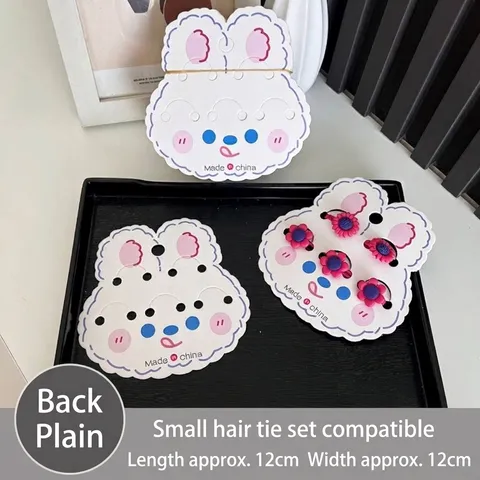 Cartes d'Exposition d'Accessoires de Cheveux en Forme d'Animaux de Dessin Animé Support d'Emballage de Couvre-Chef en Carton Blanc pour Élastiques à Cheveux DIY Carte de Présentation Bijoux