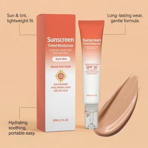 Crème Hydratante Teintée Solaire Légère Crème Visage Hydratante Teint Naturel Maquillage Fond de Teint Soin de la Peau