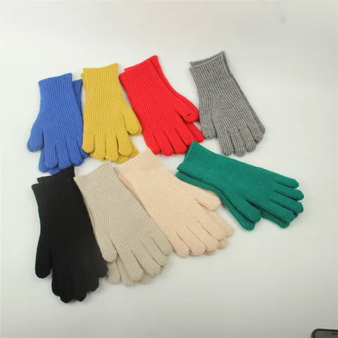 Women Winter Long Fingerless Gloves Knitted Warm Arm Warmers Sweet Ins Style Cute Ribbed Design Soft Daily Wear Accessories