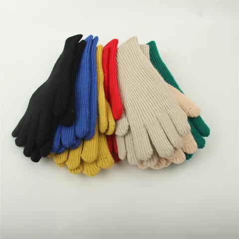 Women Winter Long Fingerless Gloves Knitted Warm Arm Warmers Sweet Ins Style Cute Ribbed Design Soft Daily Wear Accessories