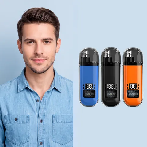 Portable Electric Nose Hair Trimmer LED Digital Display Rechargeable Facial Hair Grooming Tool For Men And Women
