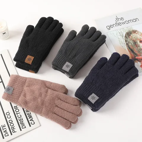 Winter Warm Thermal Fleece Lined Knitted Gloves For Men And Women Touchscreen Outdoor Cycling Cold Weather Alpaca Blend Gloves