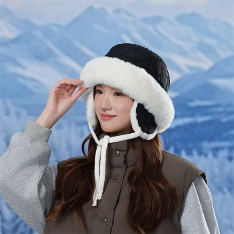 Winter Warm Thickened Ear Protection Fisherman Hat Rabbit Hair Blend Windproof Plush Basin Hat Unisex Outdoor Cap