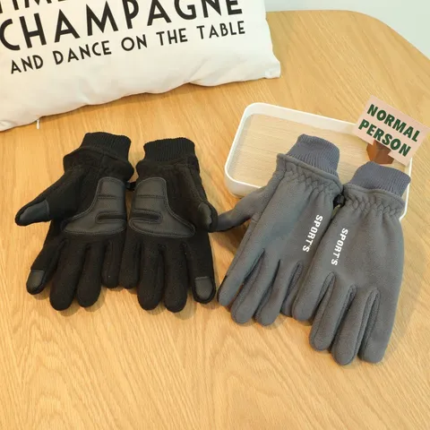 Gants de Cyclisme d'Hiver Thermique Polaire Tactile Antidérapant Hommes Chauds Sport Extérieur